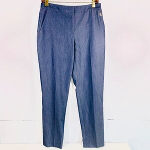 Tommy Hilfiger women blue chambray modern fit business dress casual ankle pant
